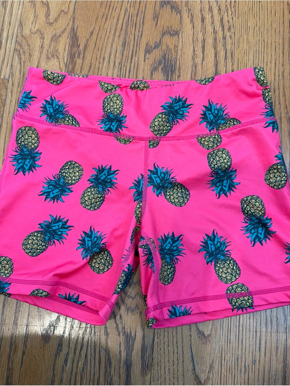 Women’s Athletic Shorts — Pink Pineapple Print